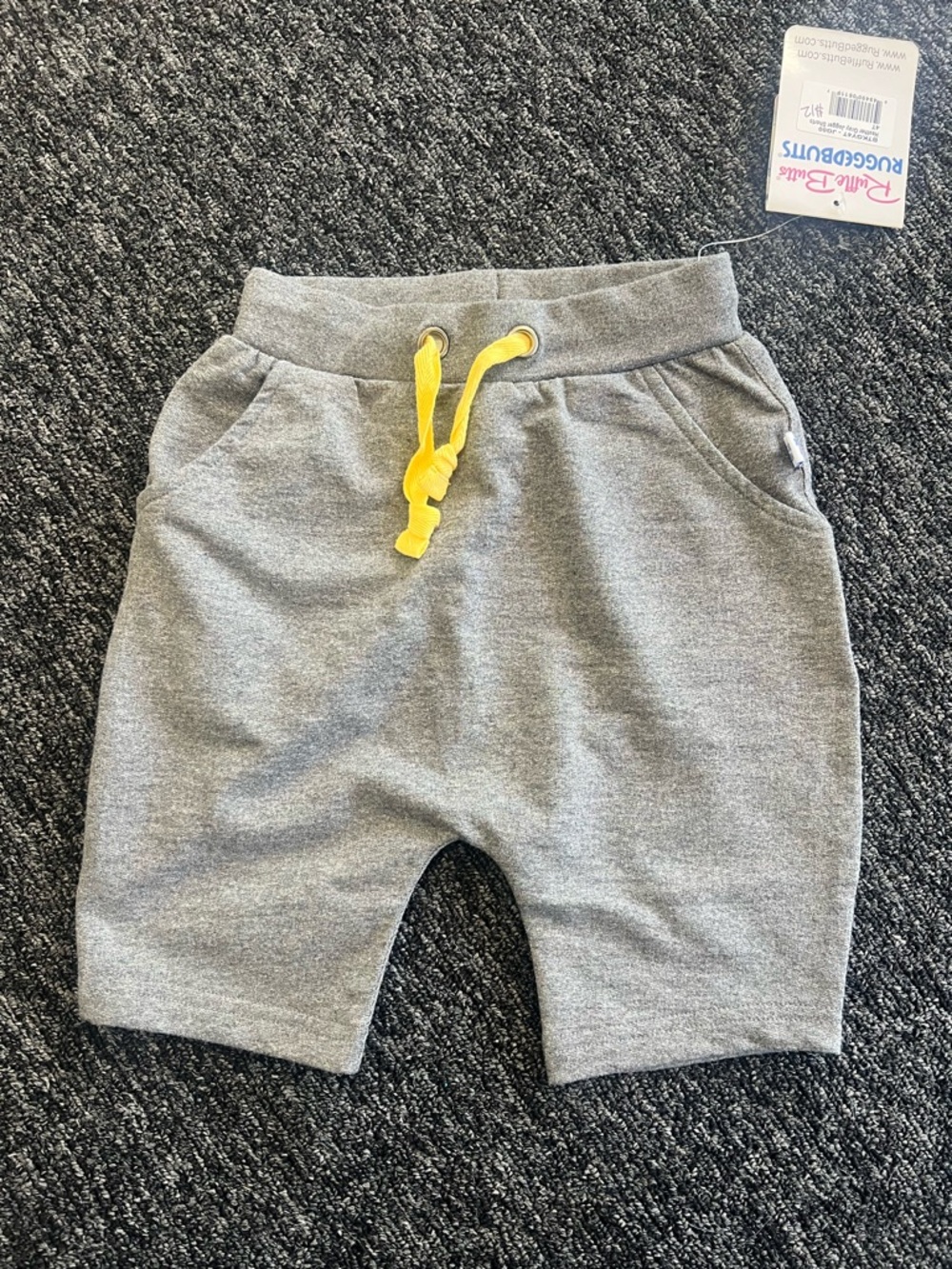 Ruggabugs Kids Grey Shorts with Yellow Drawstring